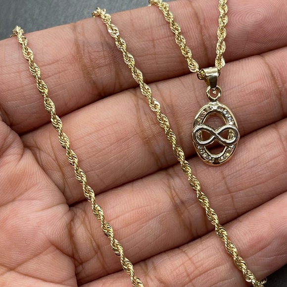 10KT Gold Infinity Rope Necklace